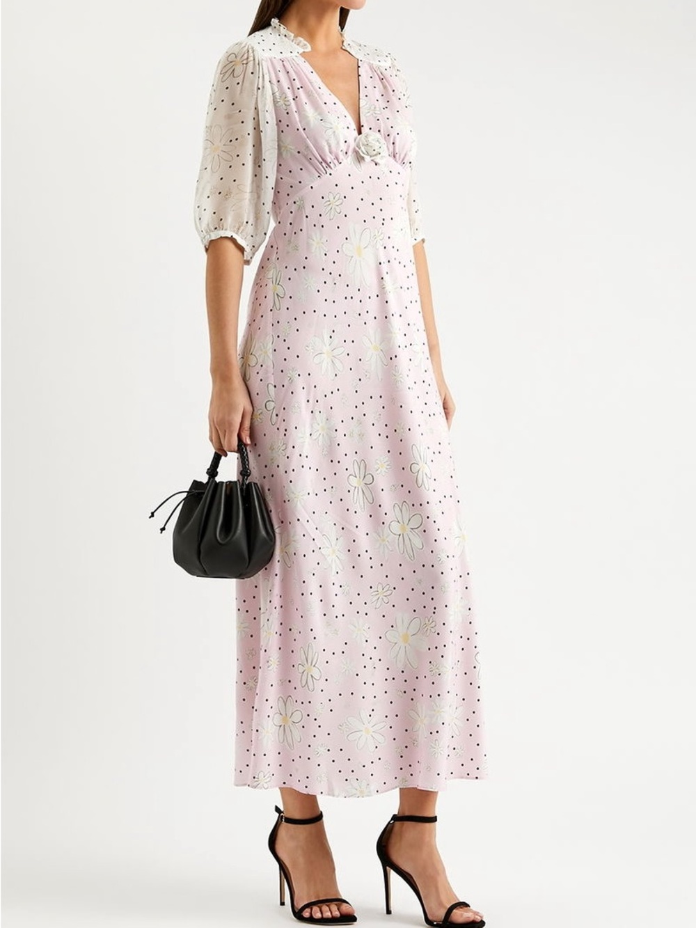 NWT - RIXO Pink Floral Nicolette Midi Dress (2X)